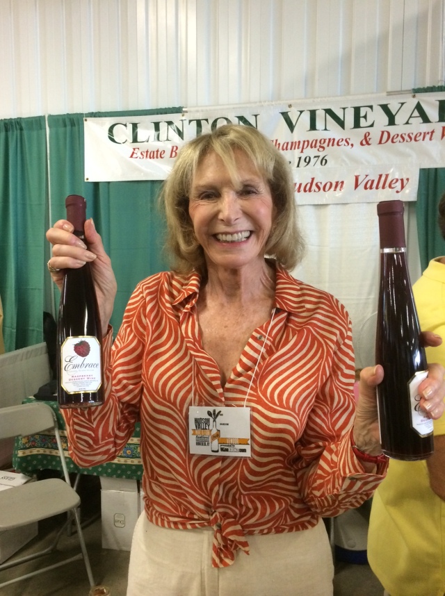A Happy Phyllis Feder, Owner of Clinton Vineyards